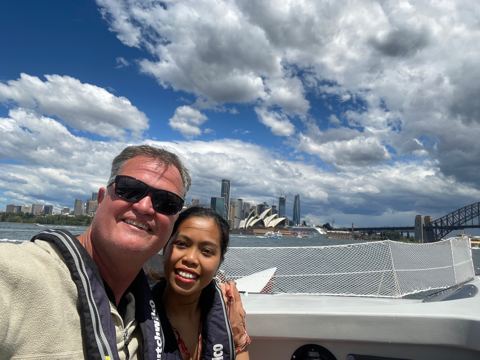 Peter and Lyly under the Harbour Bridge
